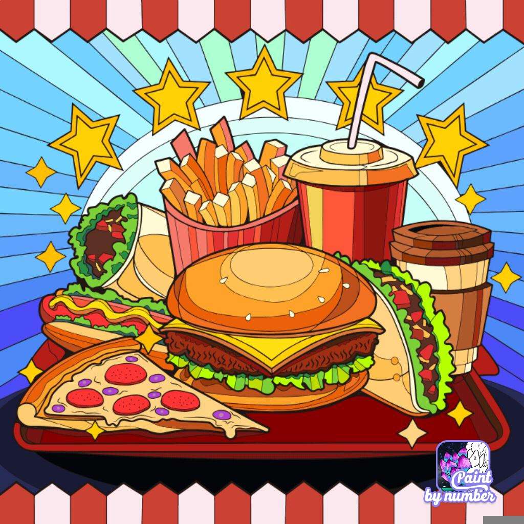 fast food painted puzzle online