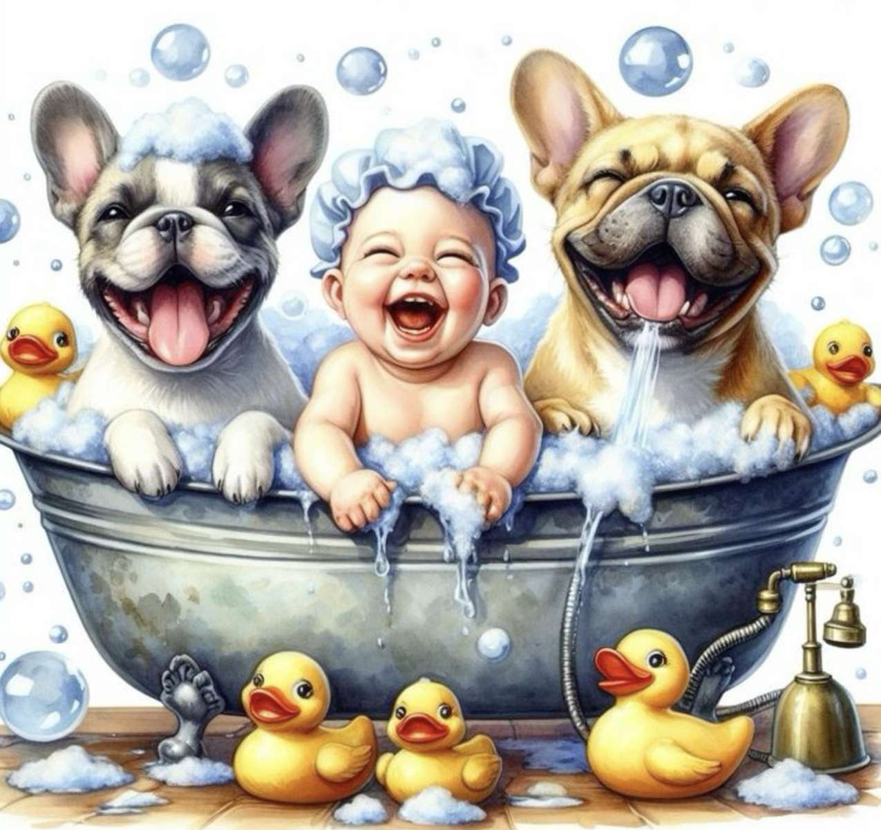 Ach, kąpiel, co za radość! puzzle online