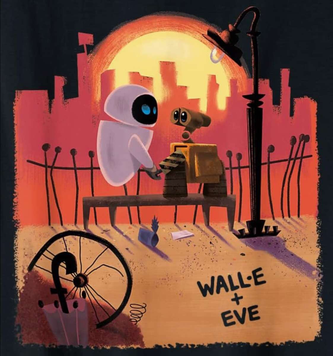 Wall-E i Eve Zachód słońca❤️❤️❤️❤️❤️❤️ puzzle online