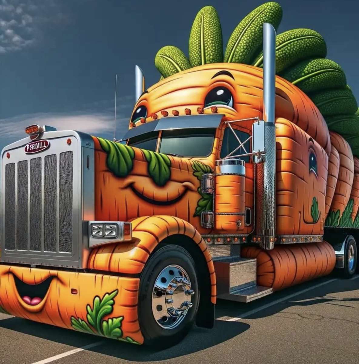 Camion pomarańczowy puzzle online