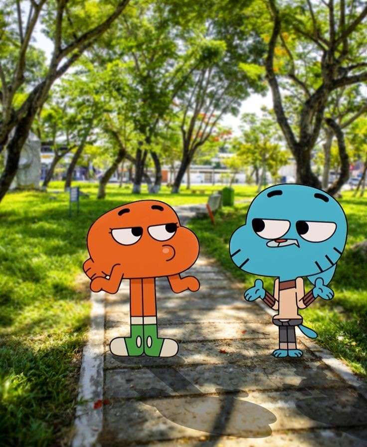 Gumball and Darwin in your world puzzle online