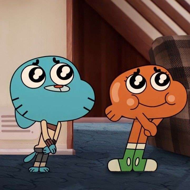 Very cute Gumball and Darwin puzzle online