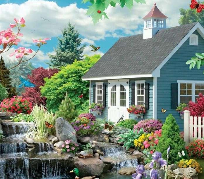 Ogródek przy domu puzzle online