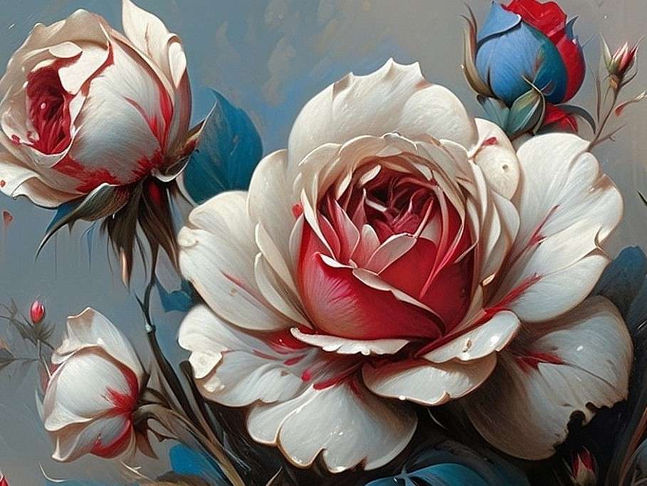 Róża z pąkami puzzle online