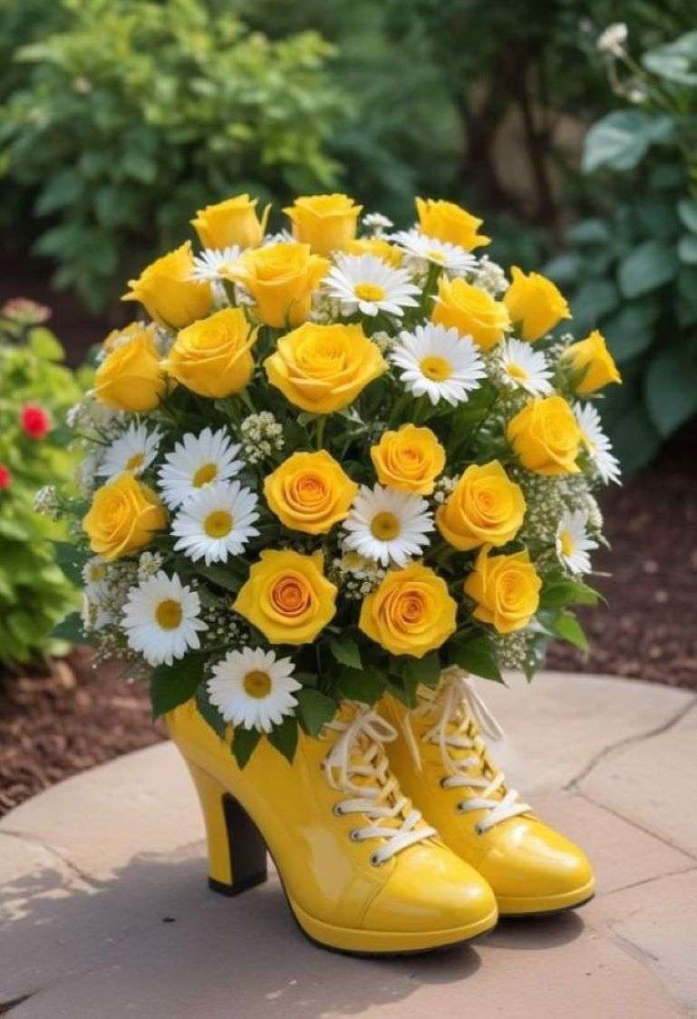 żółte buty puzzle online