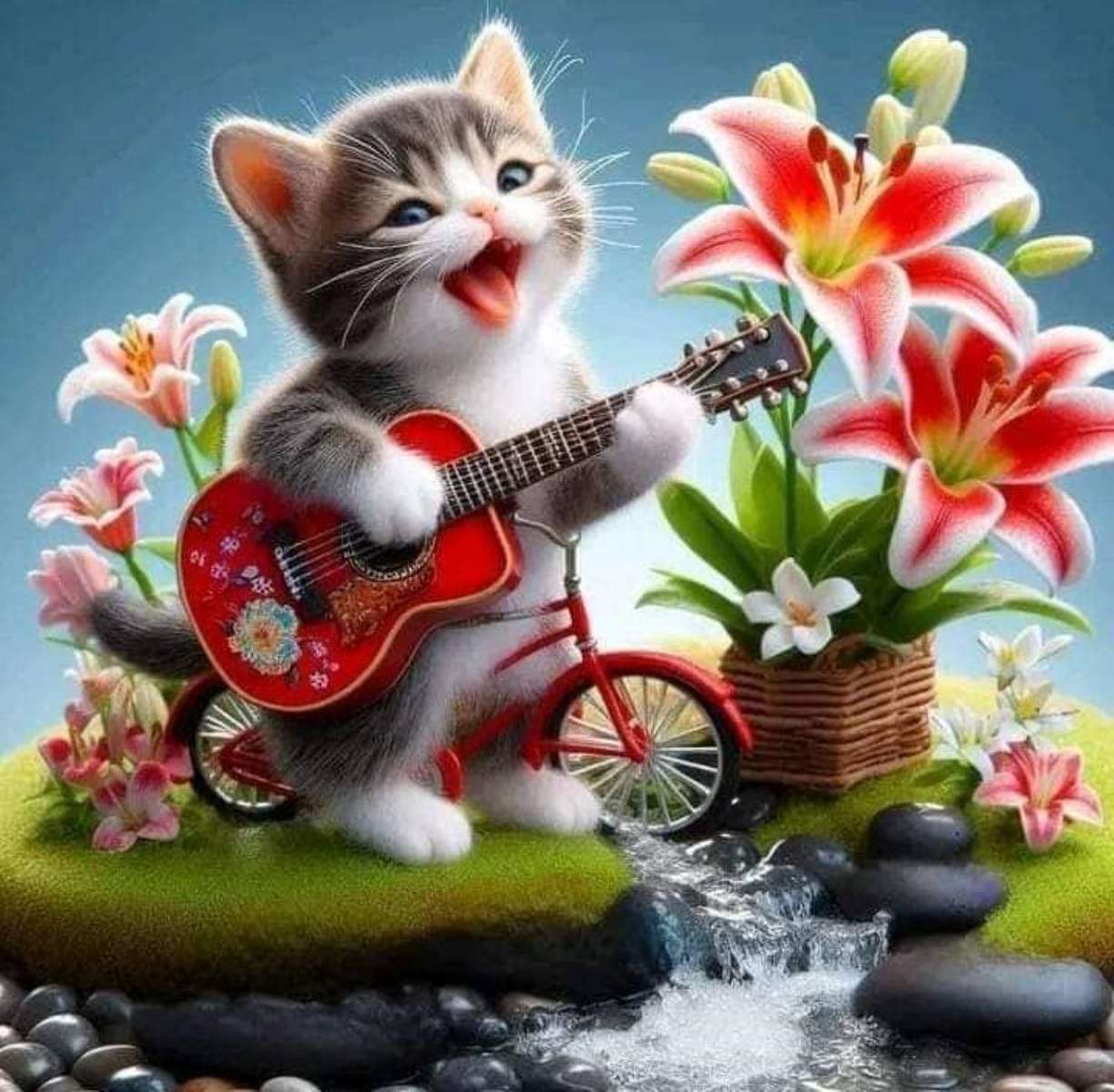 kotek i jego gitara puzzle online