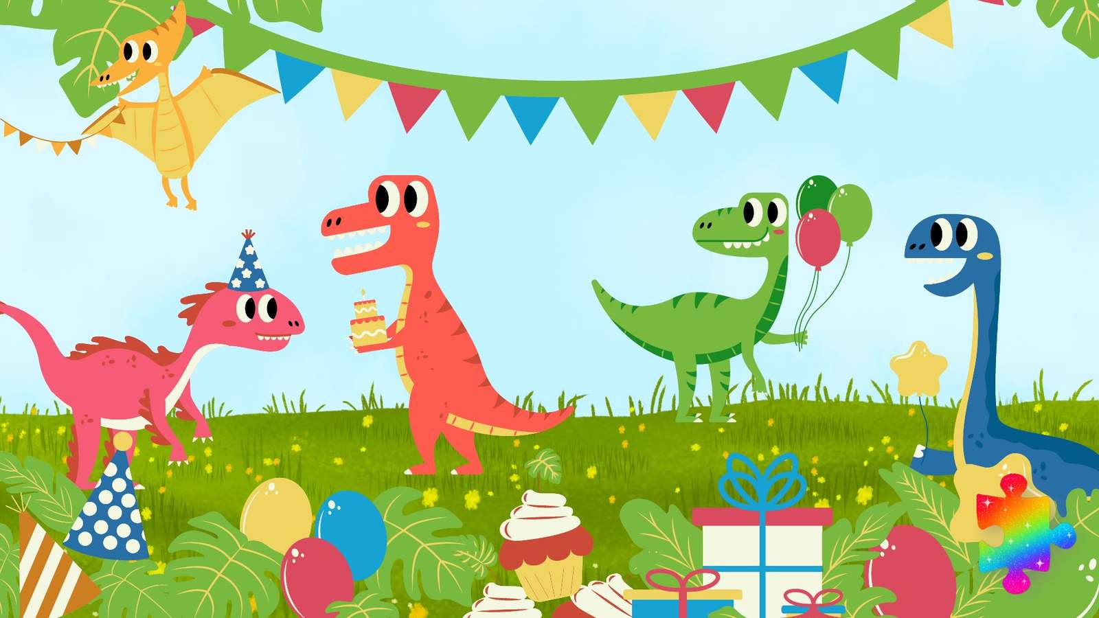 Urodziny dinozaura puzzle online