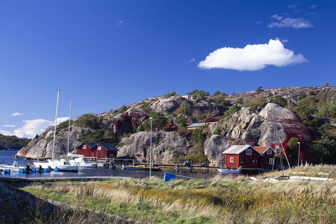 Szwecja, wybrzeże, krajobraz puzzle online