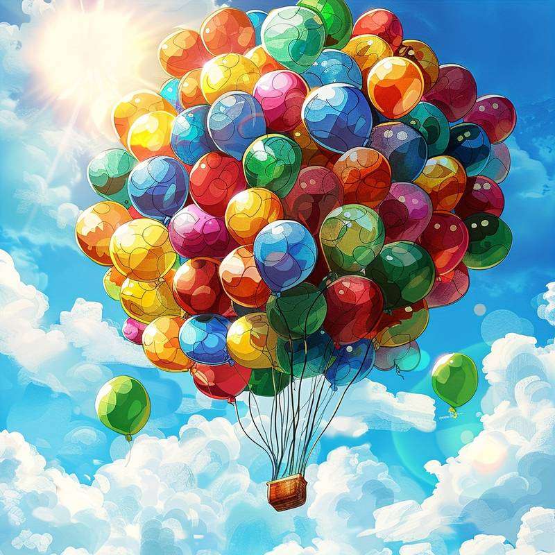 kolorowe balony puzzle online