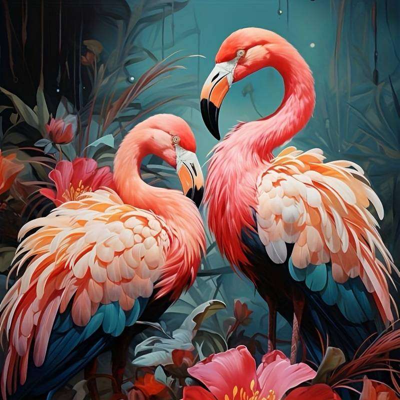 różowe flamingi puzzle online