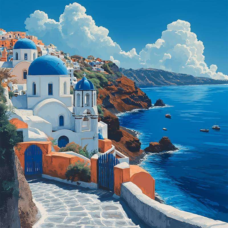 grecka wyspa Santorini puzzle online