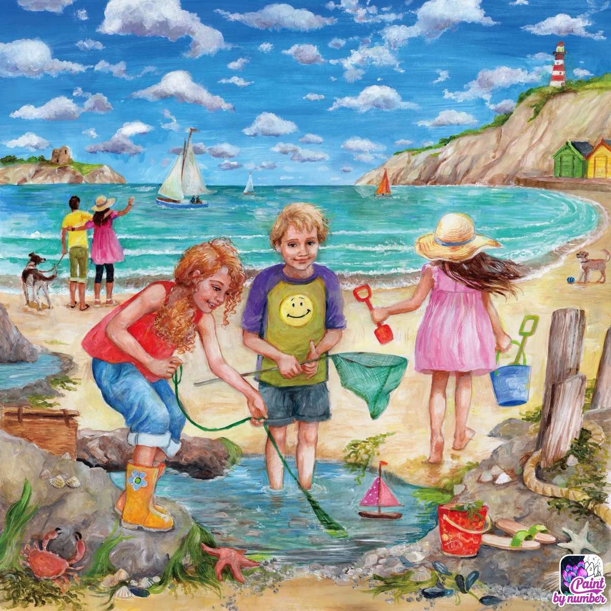 Zabawy dzieci na plaży puzzle online