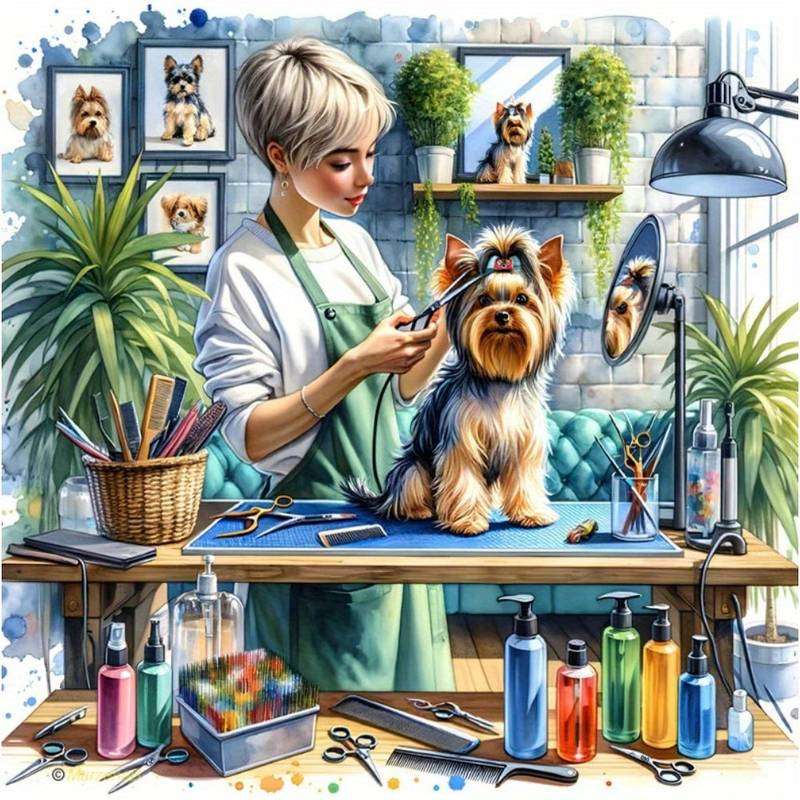 pani groomer strzyże pieska puzzle online