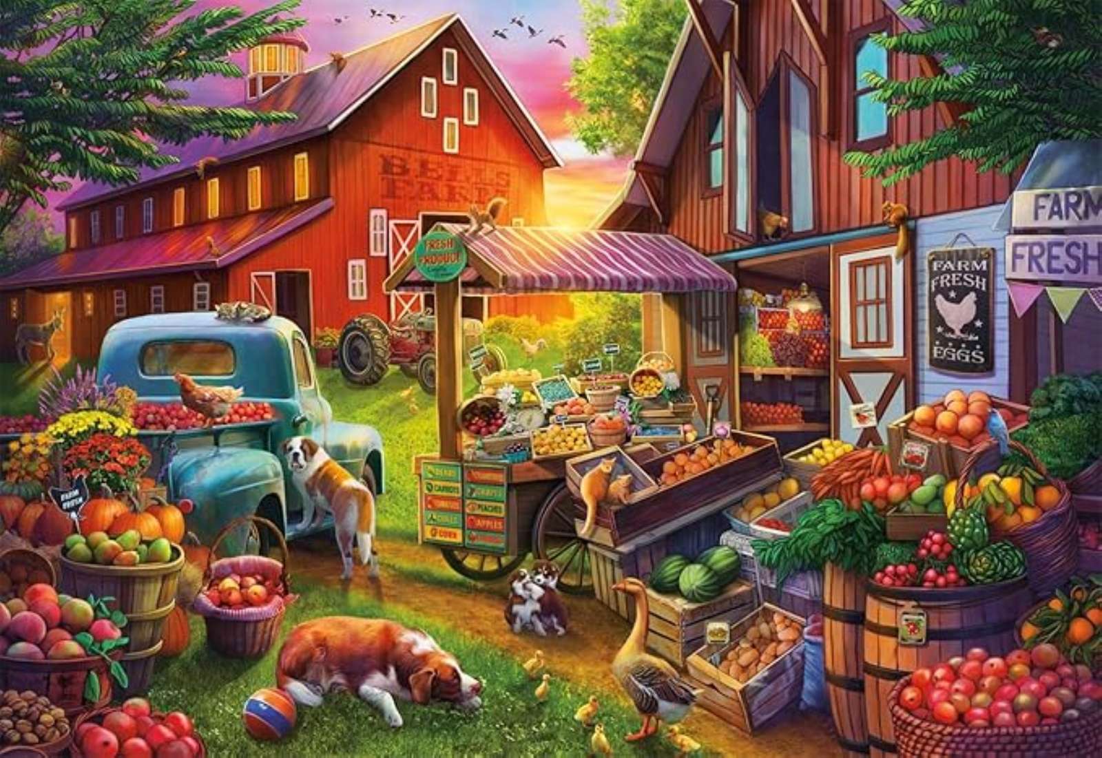 Produkty z farmy ekologicznej puzzle online