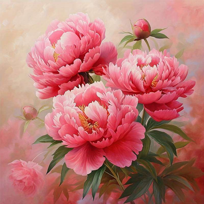 peonie w pełnym rozkwicie puzzle online