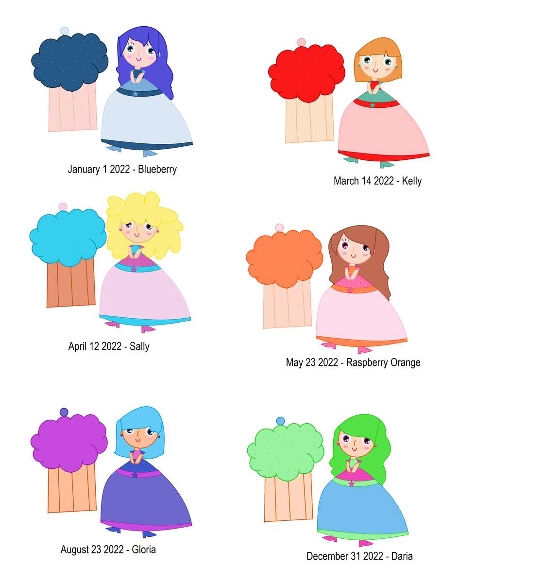 Cupcake Dolls Series 3 - 2022 Names puzzle online