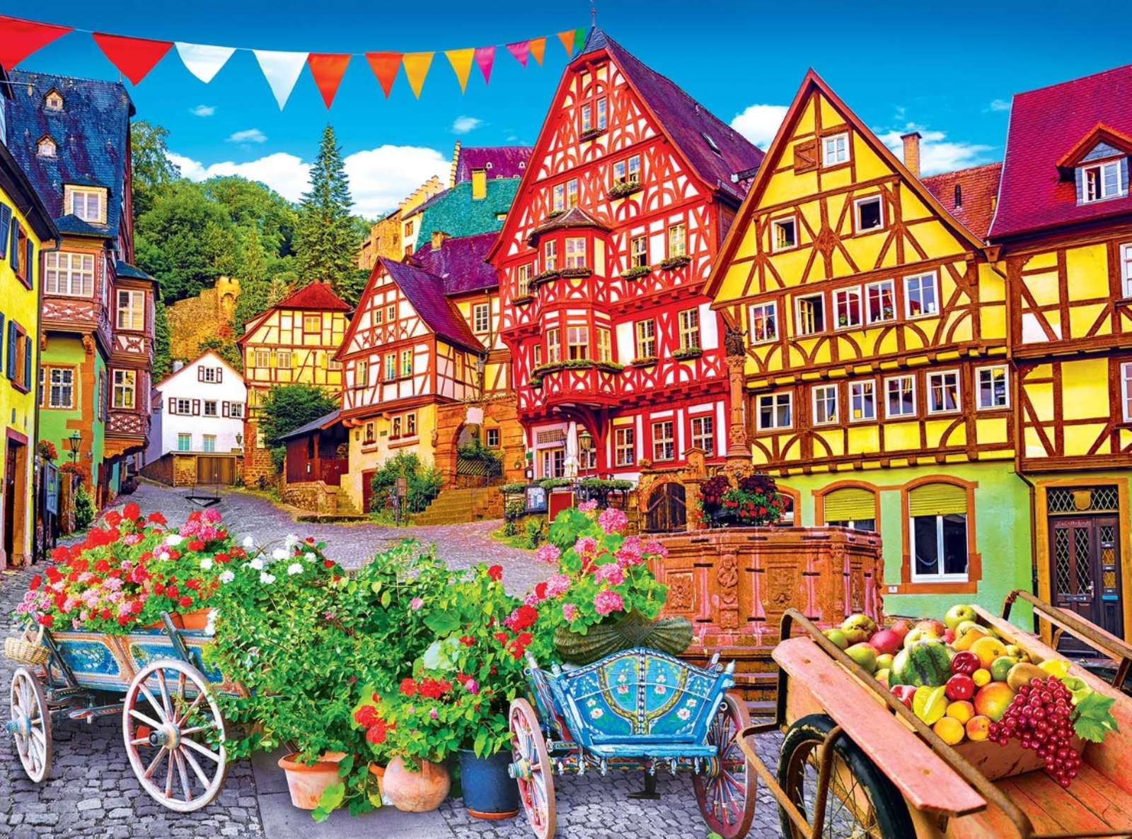 Kolorowe europejskie miasto puzzle online