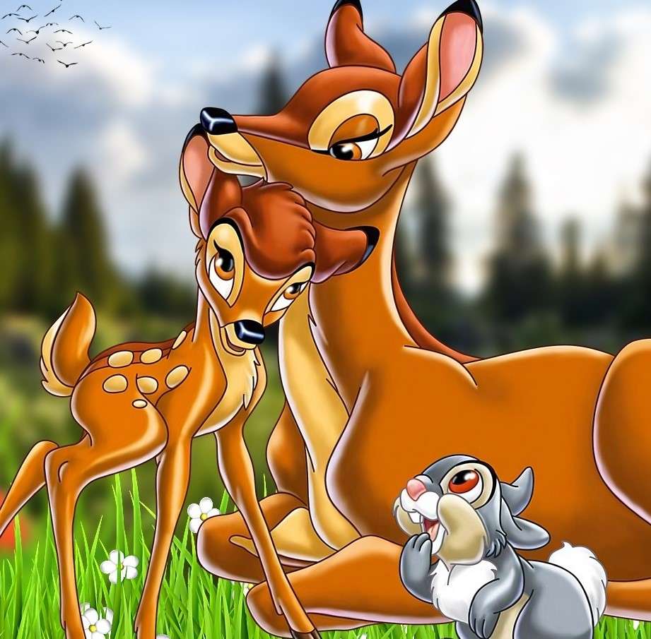 Bambi z mamą i Tuptuś puzzle online