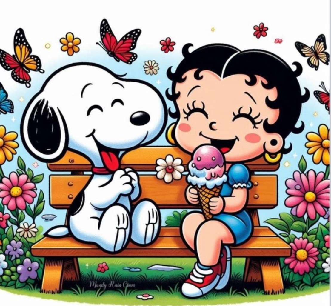 Snoopy ma ochotę na kopnięcie rożka Betty. puzzle online