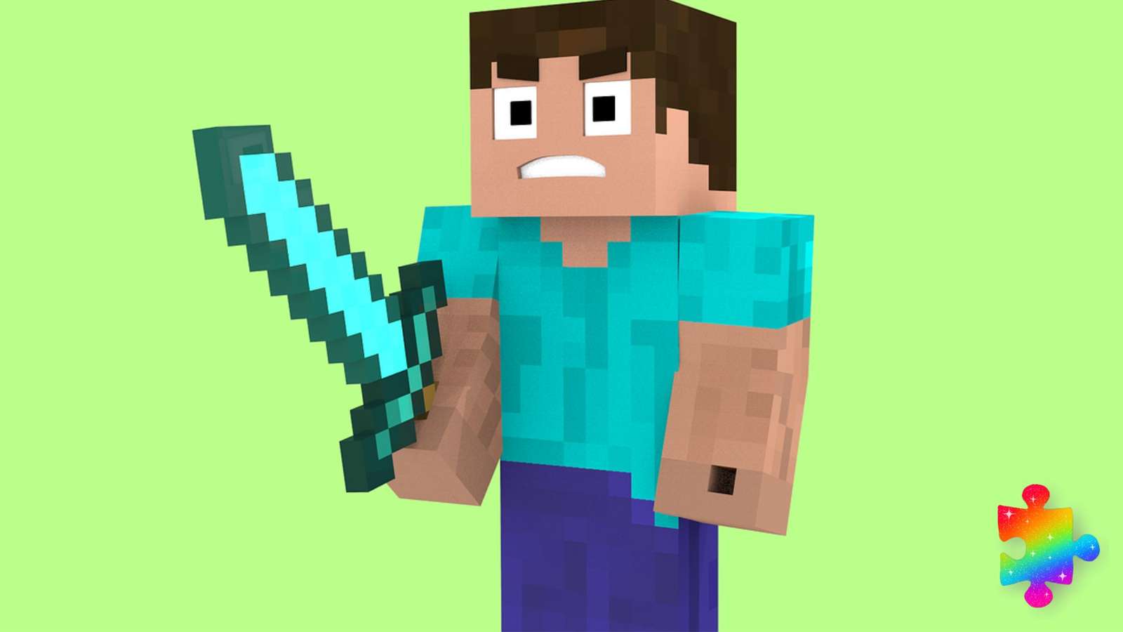 Steve'a z Minecrafta puzzle online