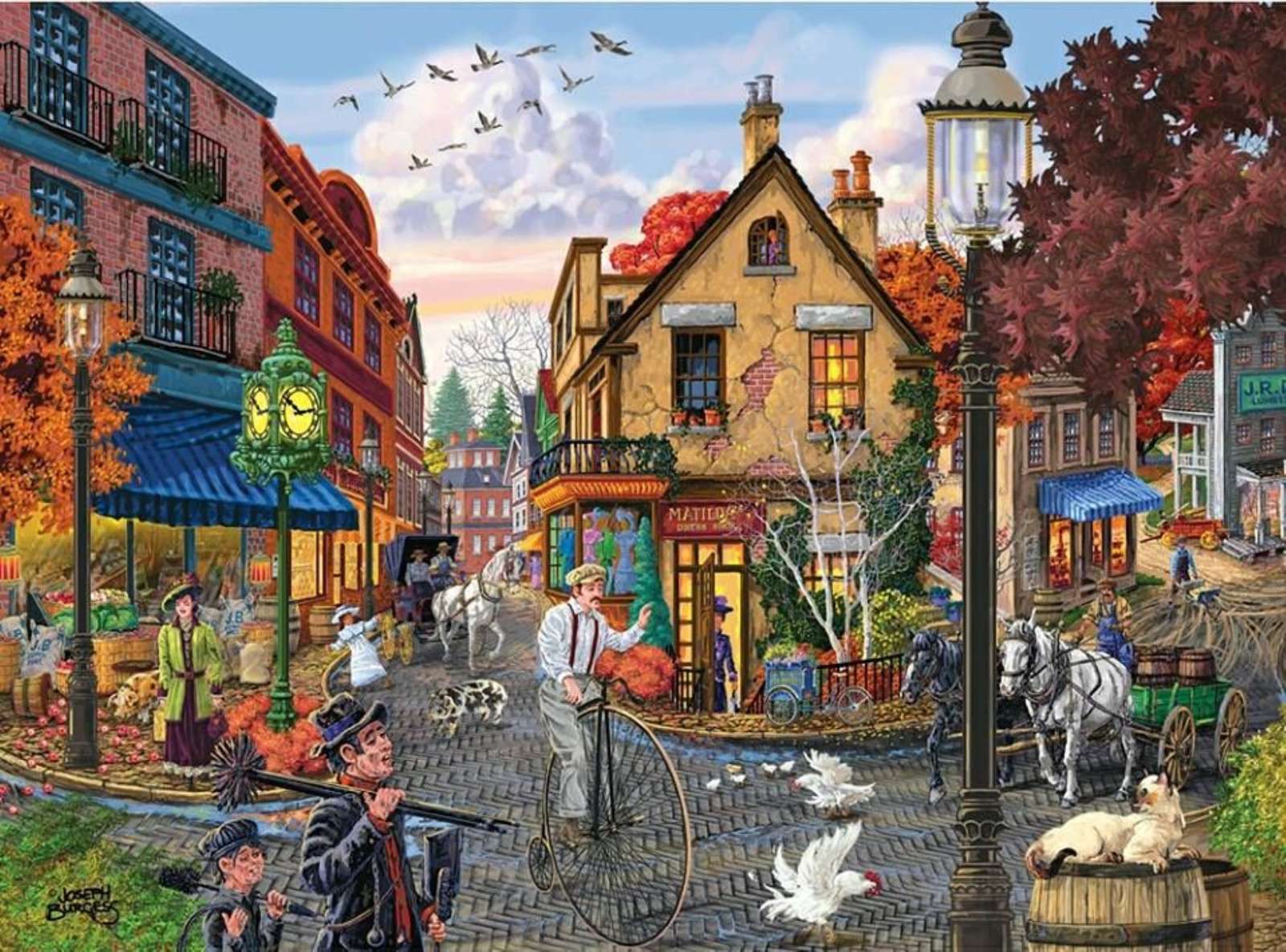 Dawniej stary rynek w mieście puzzle online