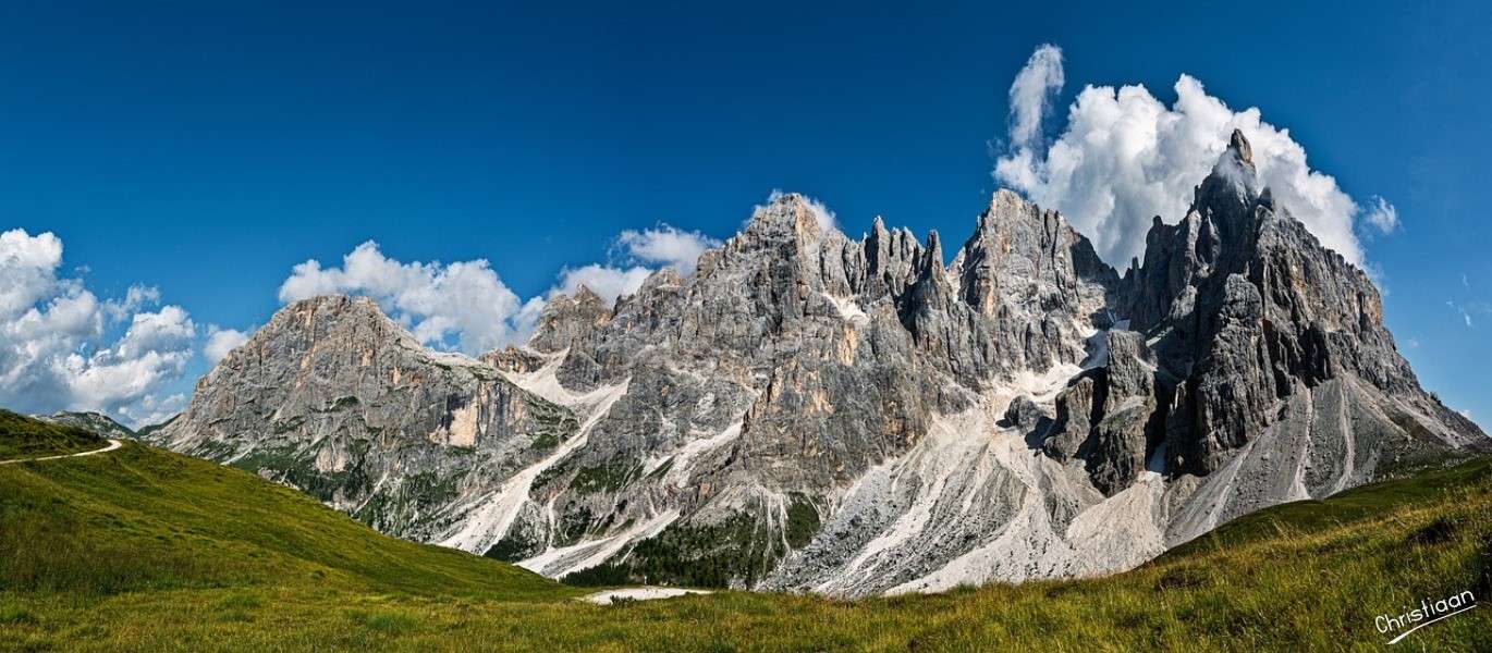 Dolomity, Góra, Chmury, Natura. puzzle online