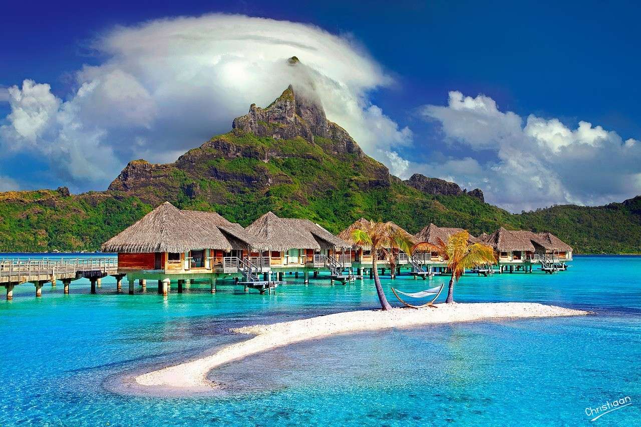 Bora bora, wyspa, Karaiby. puzzle online