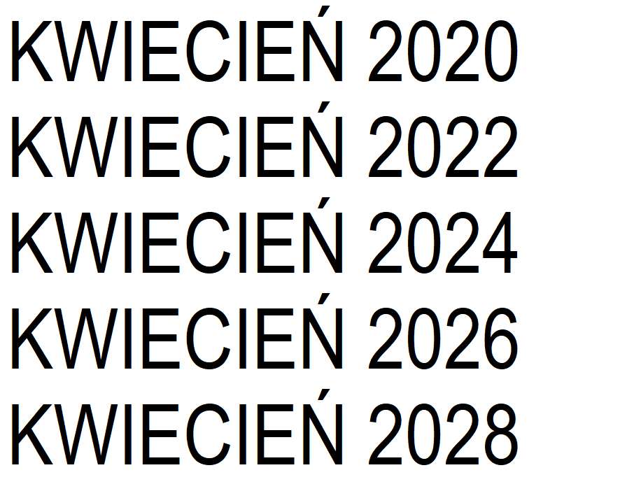 KWIECIEŃ LATA 2020 - 2028 PUZZLE FACTORY puzzle online