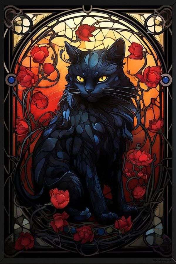 Black cat puzzle online