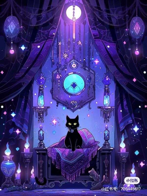 Cat in magic room. puzzle online