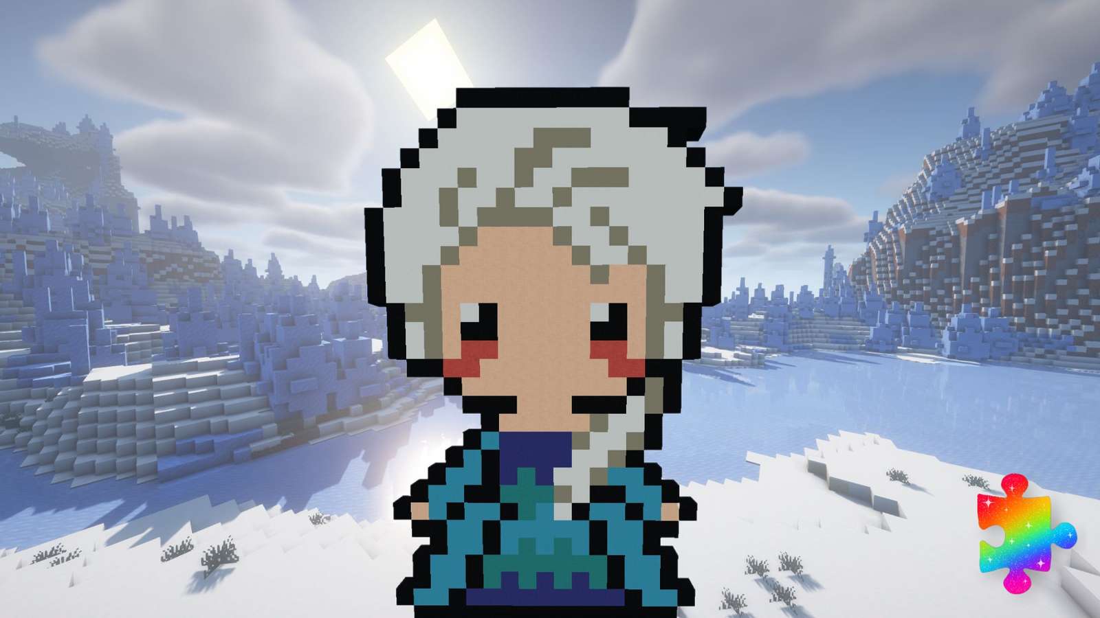 Minecraft Elsa z Krainy Lodu puzzle online