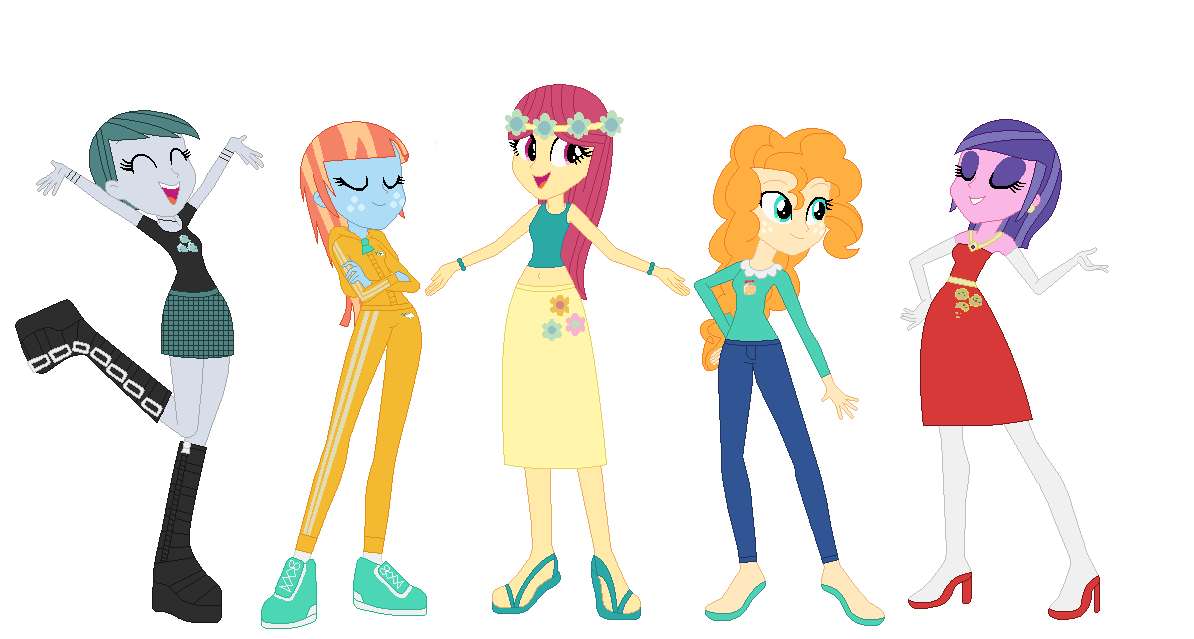 Equestria Girls Mane 5's moms in the 80s by Sidney puzzle online