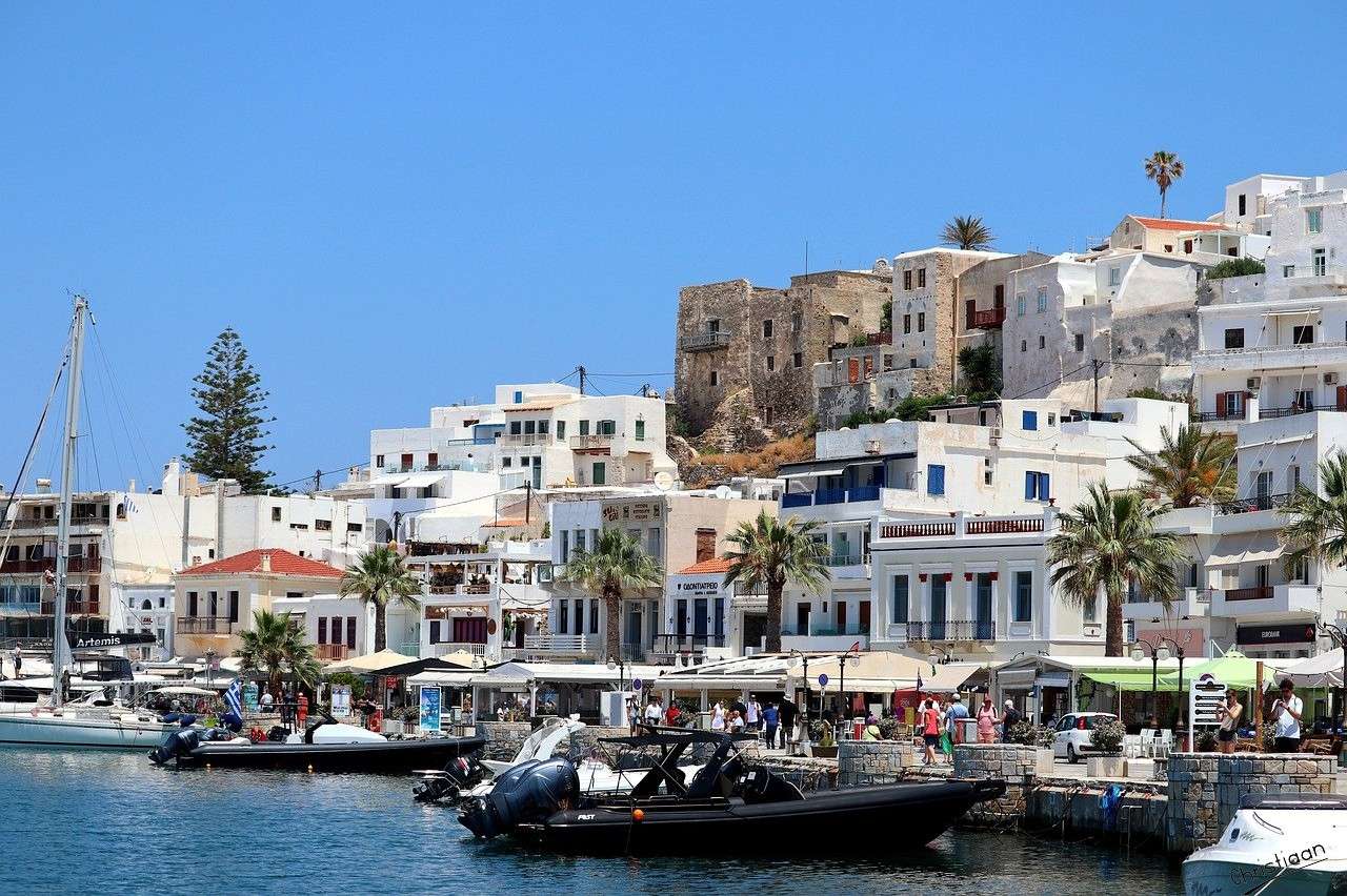 Naxos, Wakacje, Port, Grecja. puzzle online