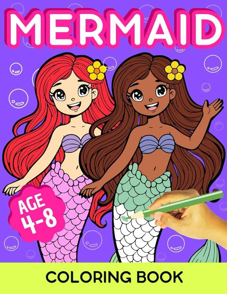 Mermaid Coloring Book: 50 Mermaid Coloring Pages F puzzle online