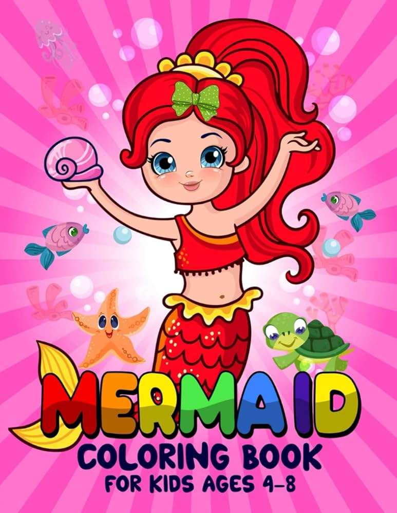 Mermaid Coloring Book for Kids Ages 4-8: 50+ Cute puzzle online