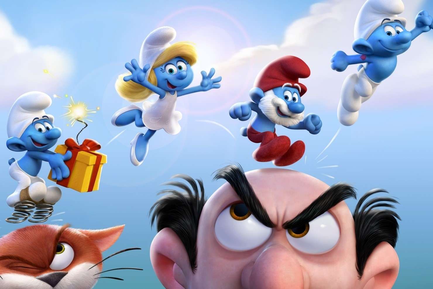 Gargamel- czarnoksiężnik i Smerfy puzzle online