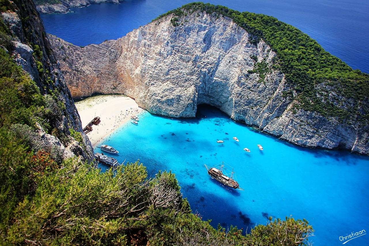 Zakynthos, Grecja, wrak statku. puzzle online