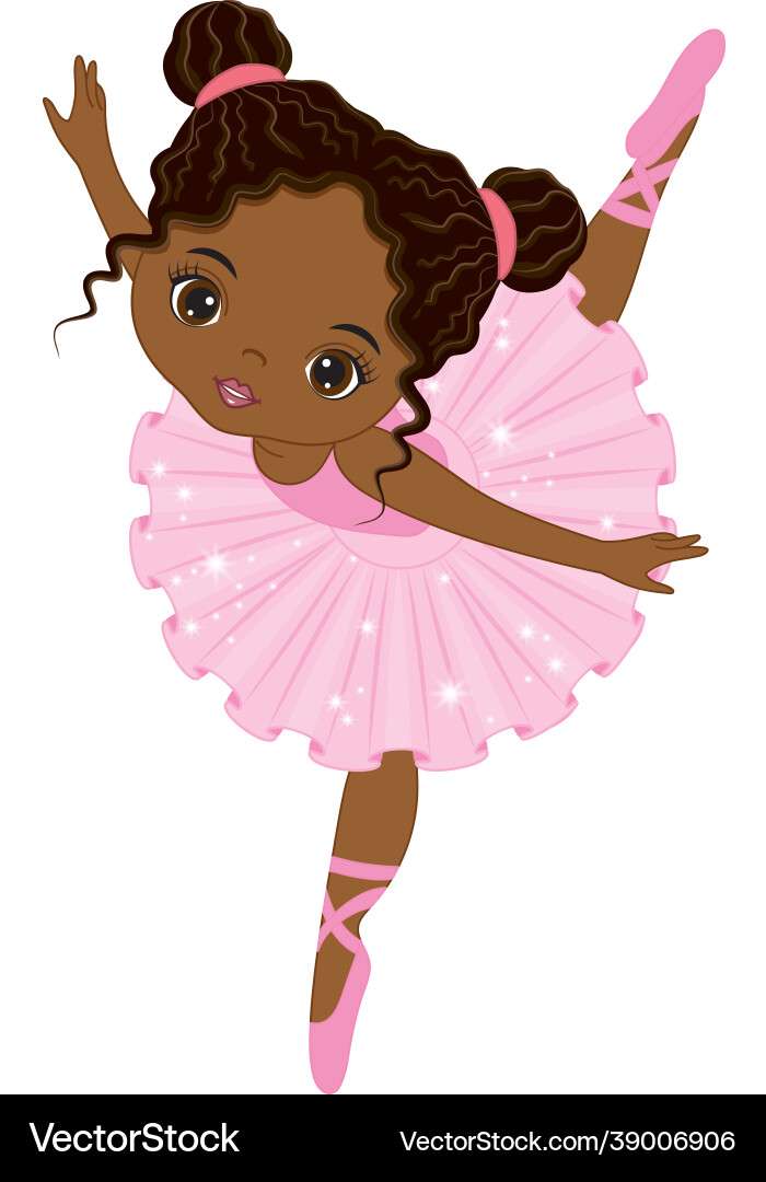 Beautiful african american ballerina dancing vecto puzzle online