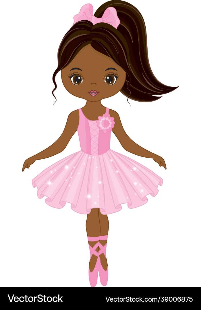 Beautiful african american ballerina dancing vecto puzzle online