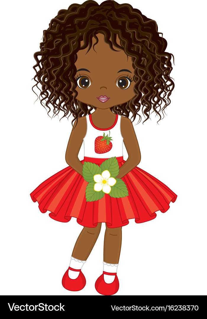 Cute little african american girl vector image puzzle online