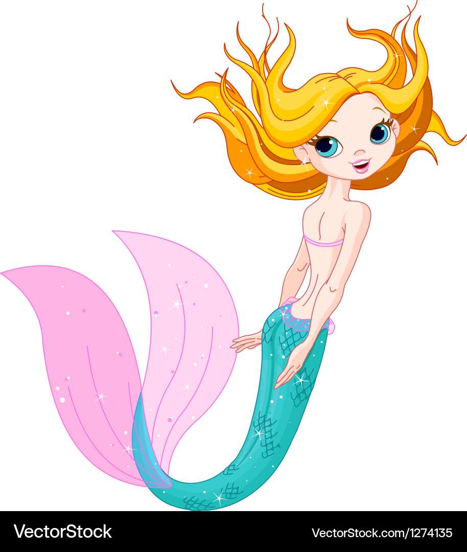 Cute mermaid vector image puzzle online