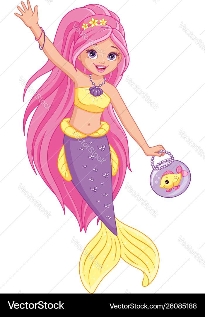 Mermaid with fish vector image puzzle online