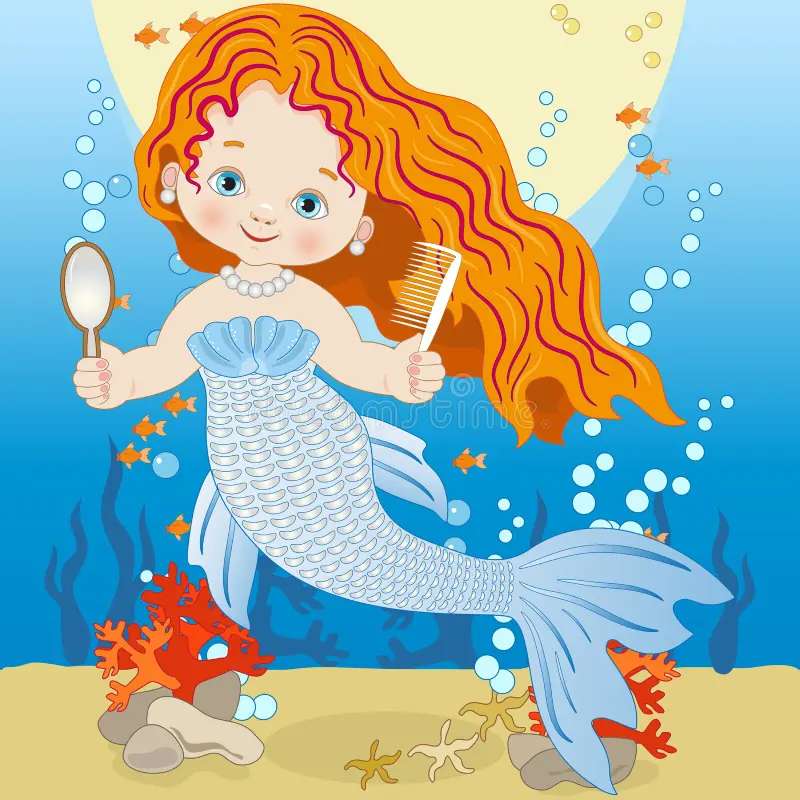 Little Mermaid stock vector. Illustration of coral puzzle online