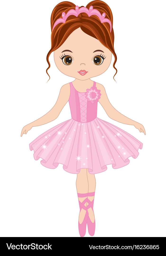 Cute little ballerina dancing vector image puzzle online