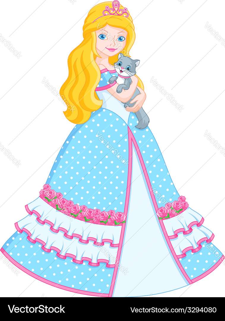 Princess with cat vector image puzzle online