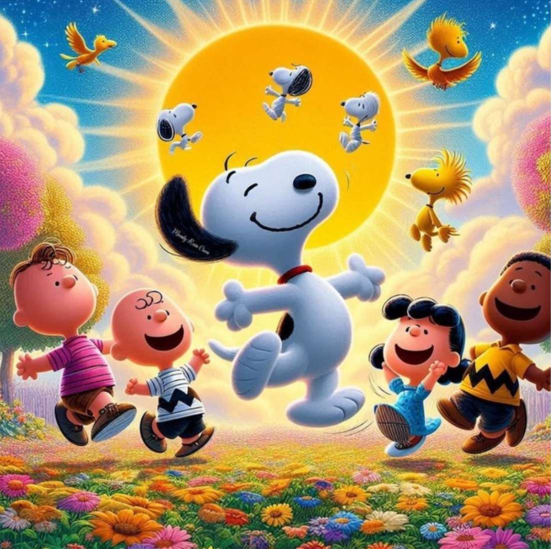 Kiedy Snoopy jest szczęśliwy, wszyscy są szczęśliwi puzzle online