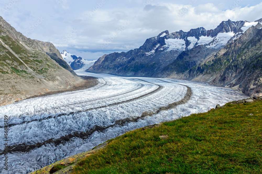 Lodowiec Aletschgletscher, Alpy Szwajcaria puzzle online