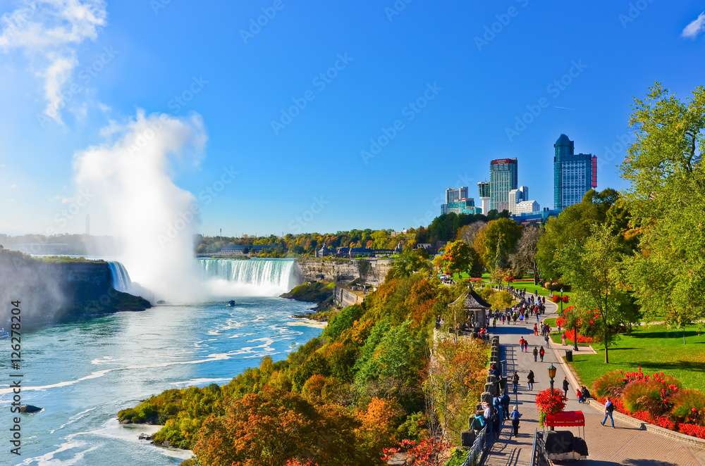 Wodospad Niagara Jesienią, USA i Kanada puzzle online