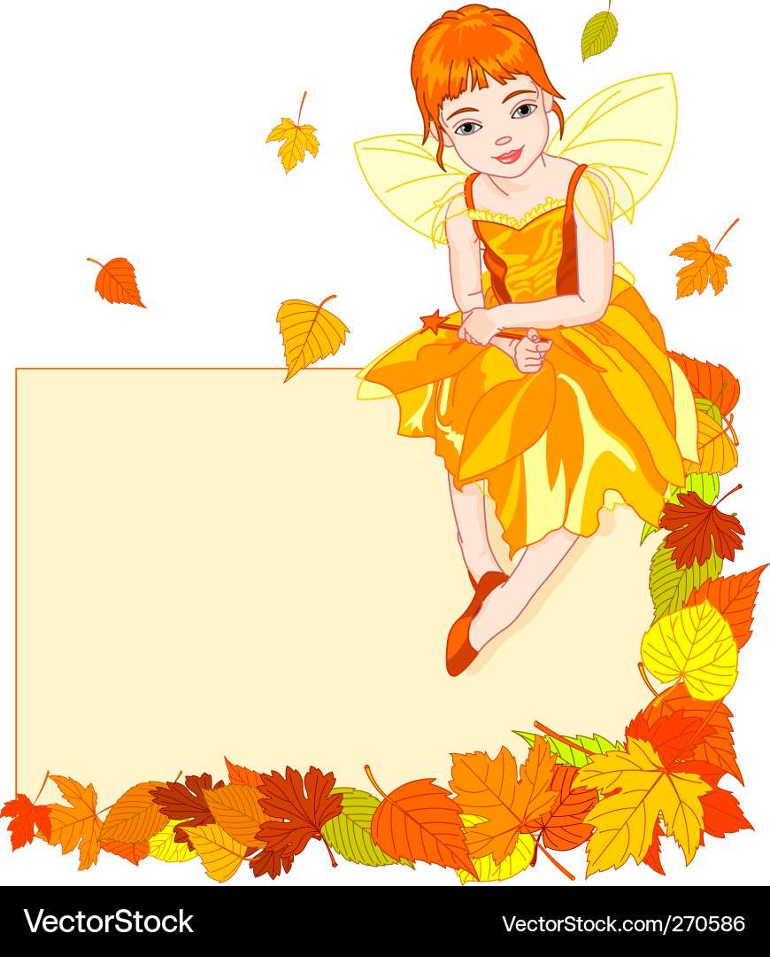 Autumn fairy place card vector image puzzle online