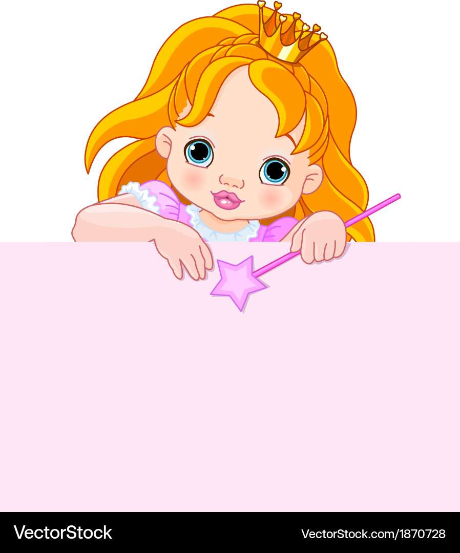 Little princess over blank sign vector image puzzle online